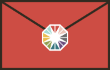 An image of an envelope sealed shut with the Evolving Table logo.