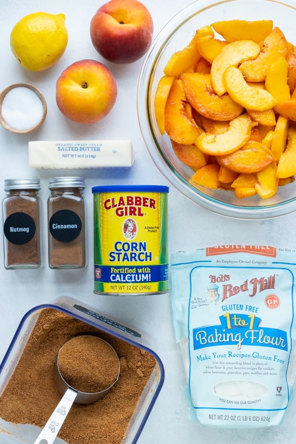 Fresh sliced peaches, cinnamon, brown sugar, butter, a gluten-free flour blend, and other ingredients come together in this Southern Peach Cobbler.