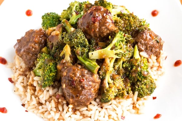 Beef Meatballs and Broccoli | A gluten free Asian dinner recipe makeover for the traditional Beef & Broccoli.