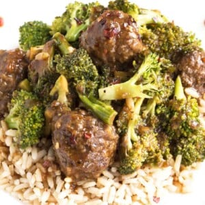 Beef Meatballs & Roasted Broccoli | Gluten Free with L.B.
