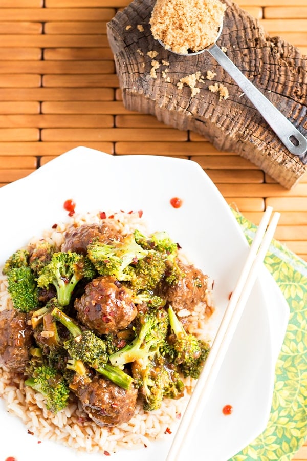 Beef Meatballs and Broccoli - Gluten Free Asian Dinner Recipe