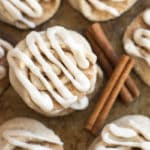 Cinnamon Roll Cookies | A gluten free cookie recipe that is full of cinnamon, rolled up like a cinnamon roll and topped with a cream cheese glaze.
