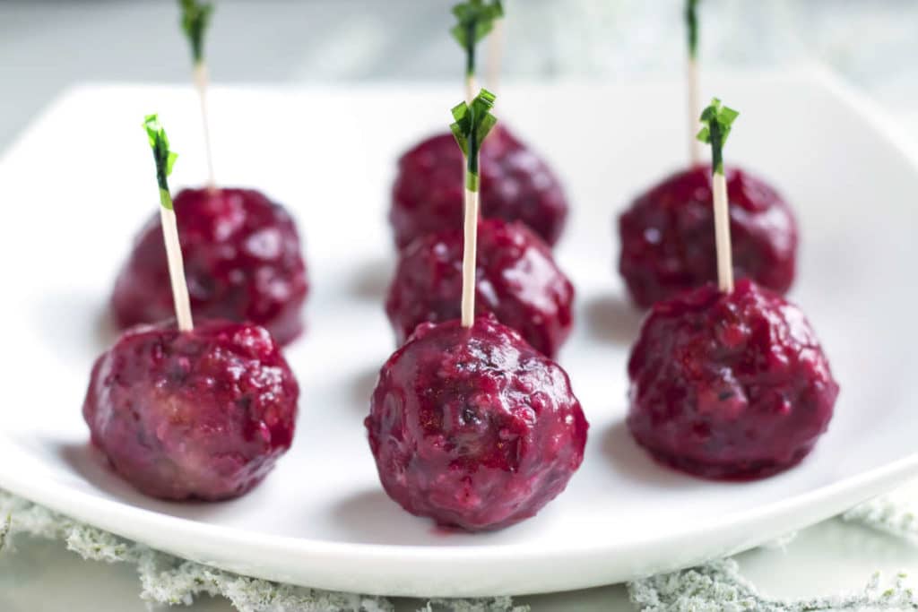 Cranberry-Sage Mini Meatballs | Gluten Free with L.B.