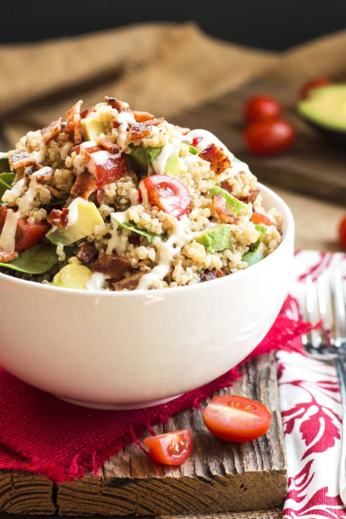 Avocado BLT Quinoa Salad with Ranch Dressing