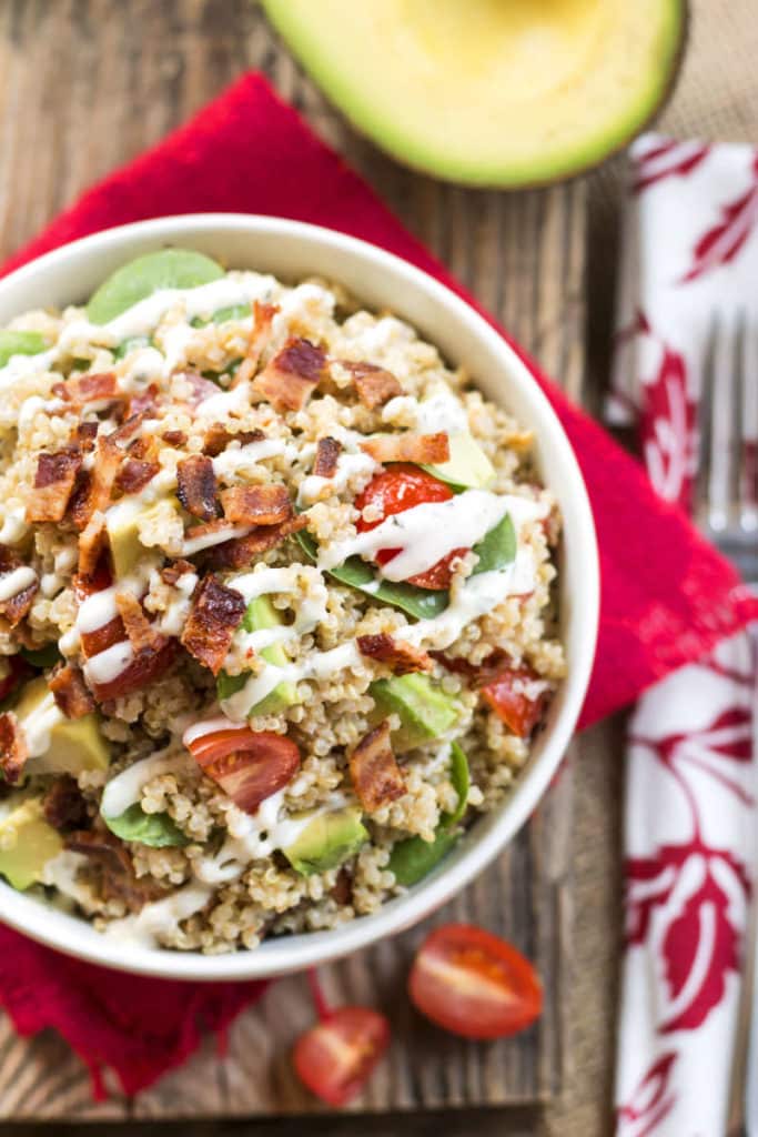 Avocado BLT Quinoa Salad with Ranch Dressing