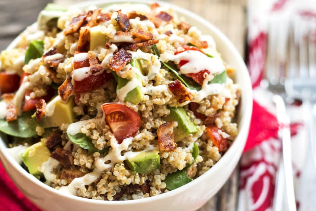 Avocado BLT Quinoa Salad with Ranch Dressing