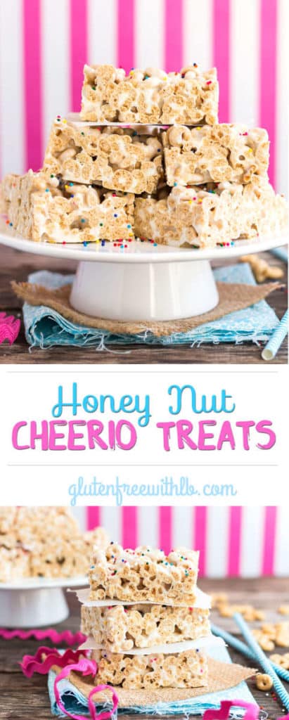 Honey Nut Cheerio Treats | Only 3 ingredients are needed for this quick, gluten free snack or dessert recipe using Cheerios!