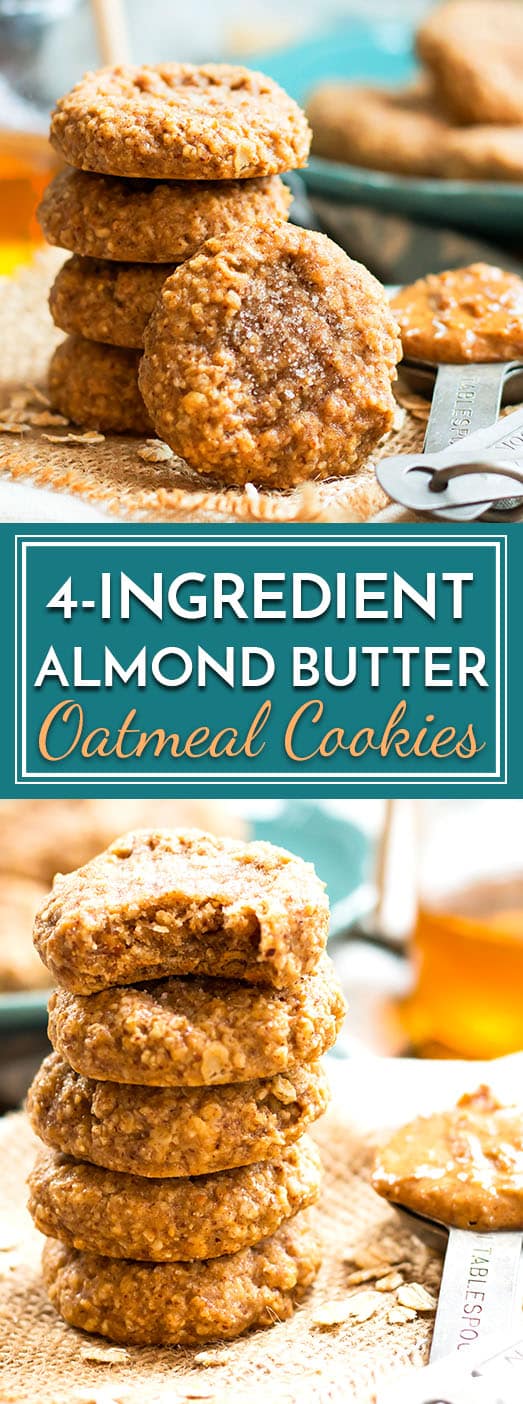 Almond Butter Oatmeal Cookies with Only 4 Ingredients