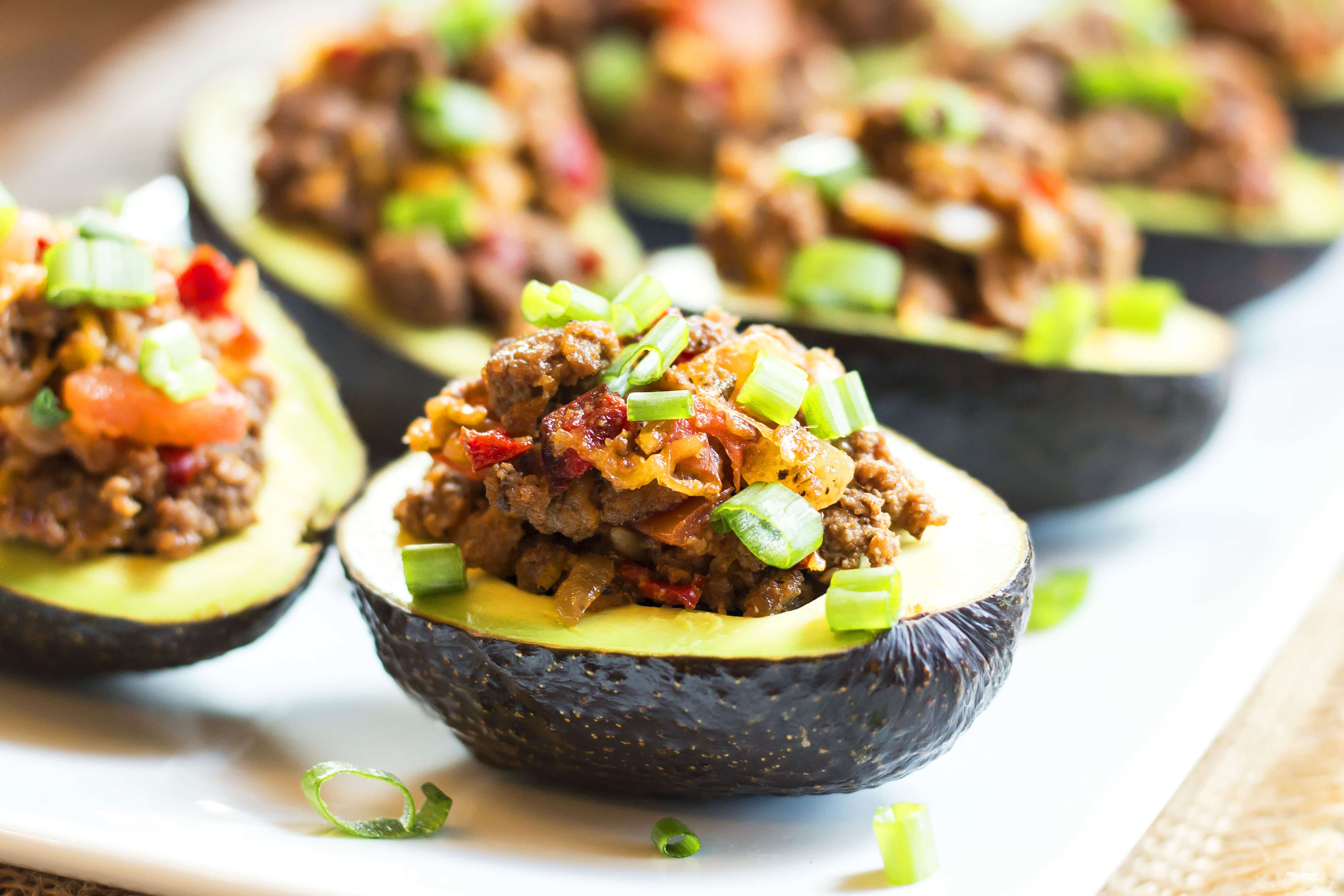 Beef Taco Stuffed Avocados | Healthy, Low-Carb