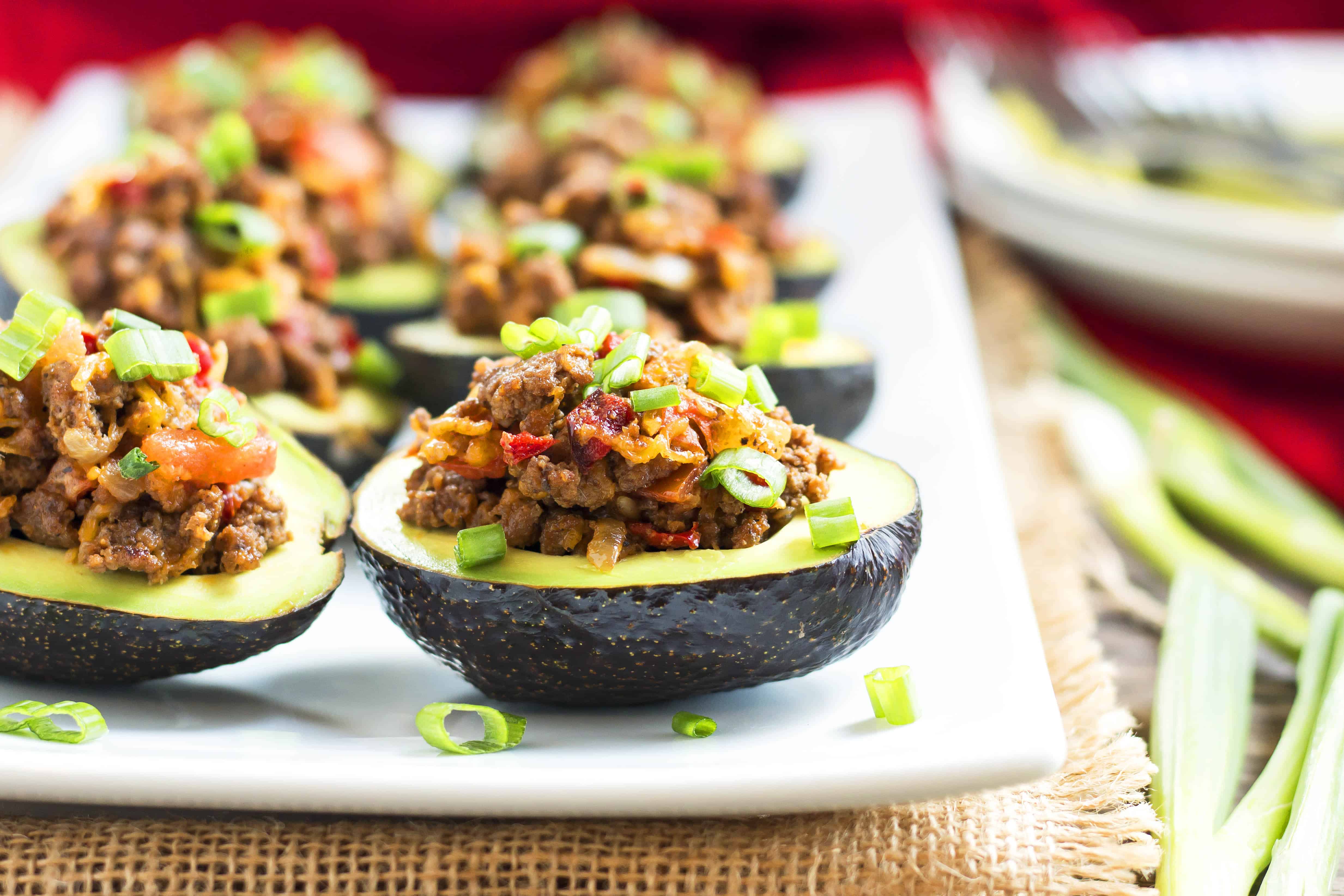 Beef Taco Stuffed Avocados | Gluten Free with L.B.