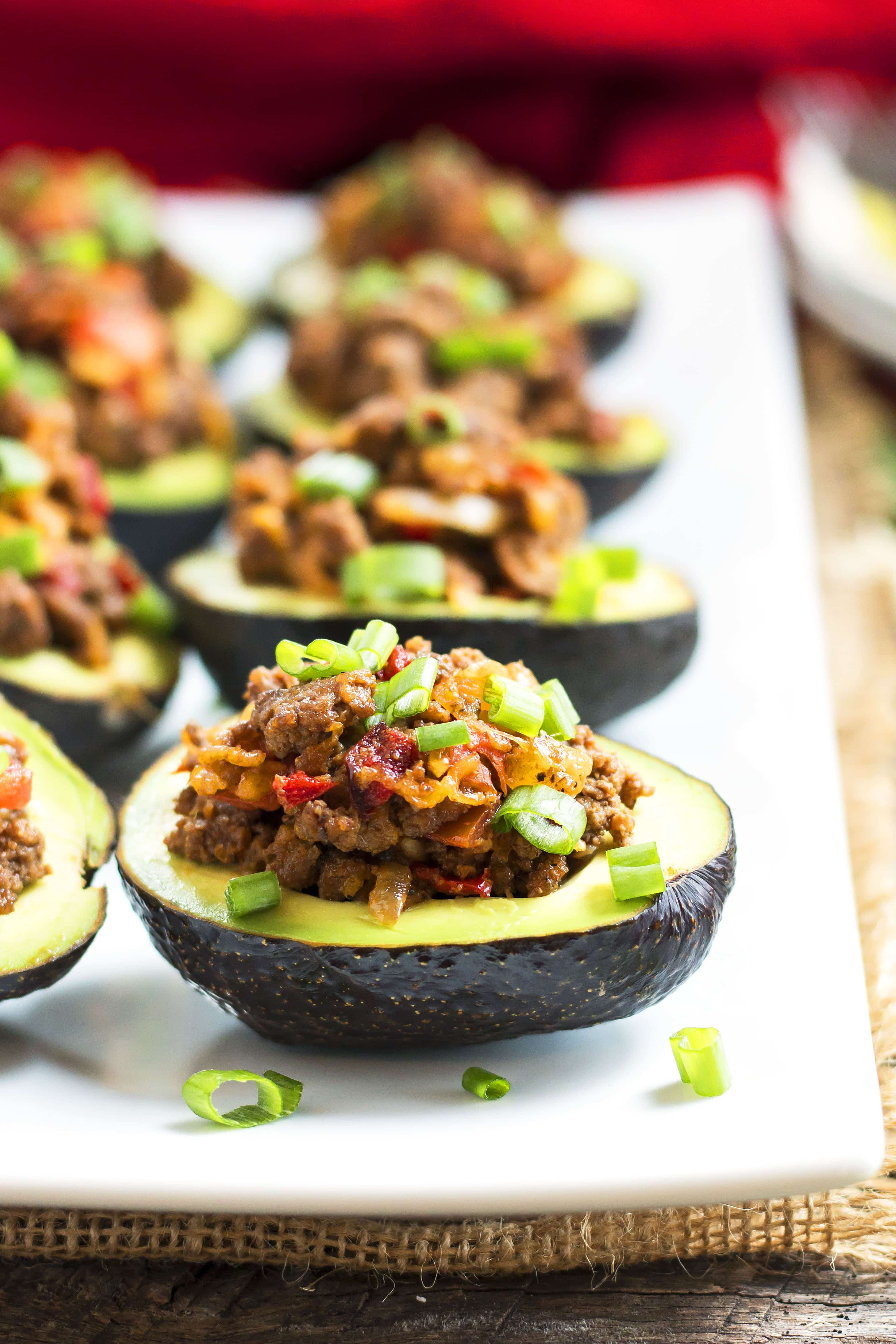 Beef Taco Stuffed Avocados | Gluten Free with L.B.