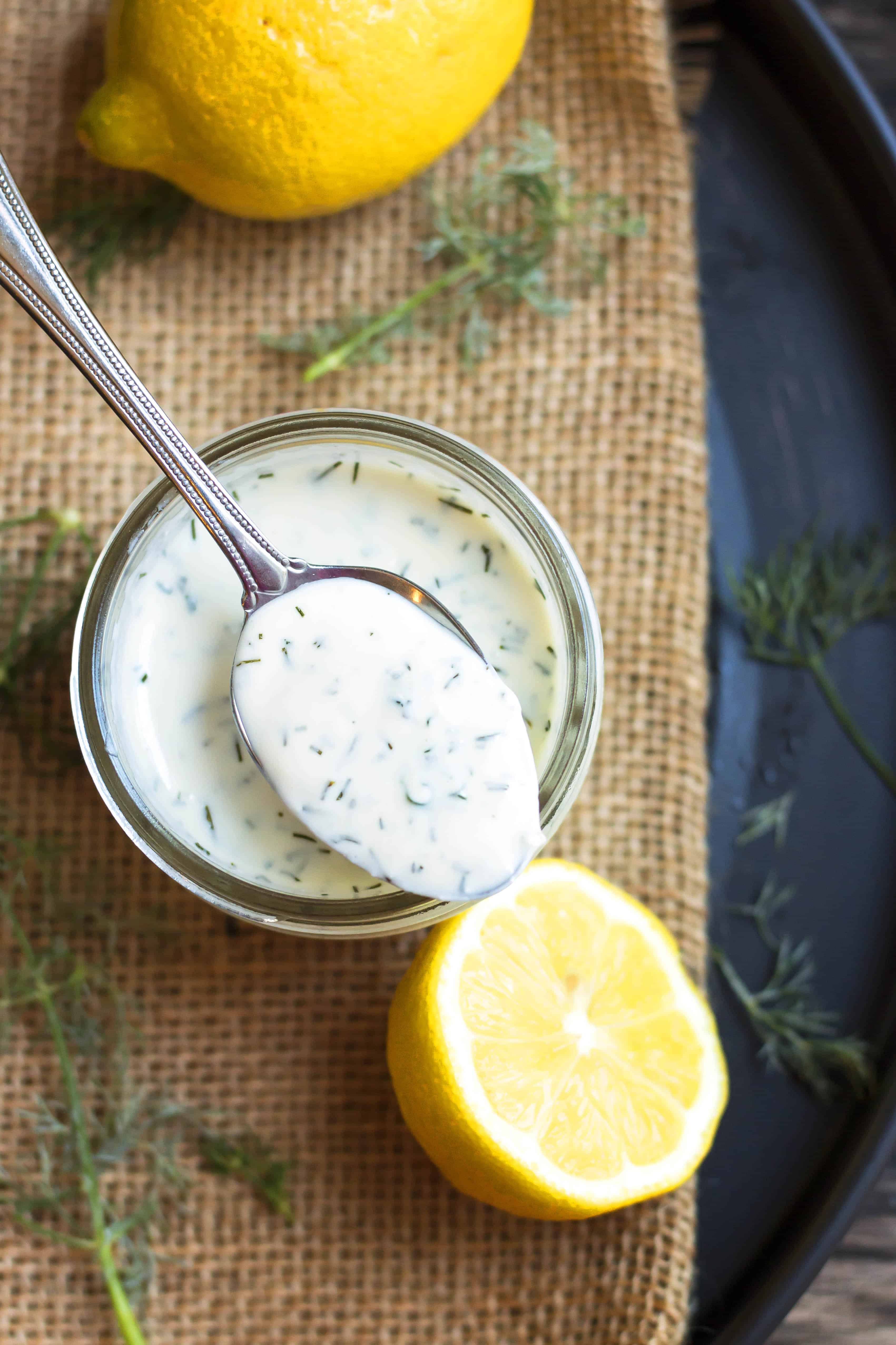 Mediterranean Turkey Meatballs w/ Lemon Dill Yogurt Sauce
