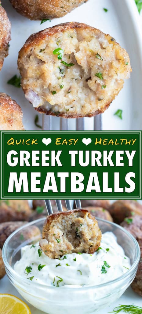Low-carb, healthy meatballs are a quick and easy dinner or appetizer packed with mediterranean flavor.