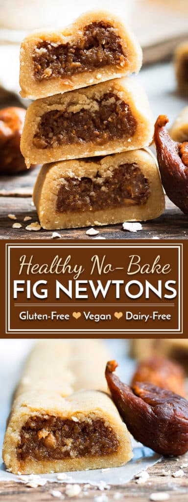 No-Bake Healthy Gluten-Free Fig Newtons | A healthy fig newton recipe that does not require any baking and is made without refined sugar. A kid-friendly, healthy, gluten free and dairy free snack or dessert!