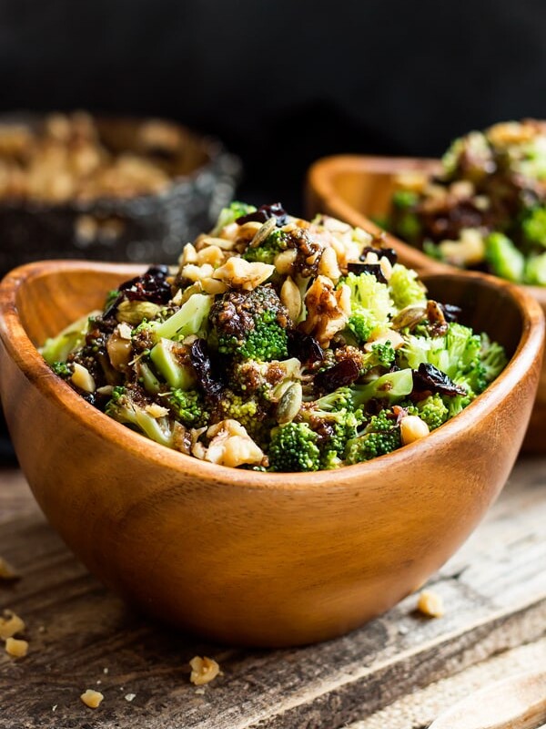 Chopped Broccoli Salad made with a sweet balsamic vinaigrette glaze for an easy lunch.