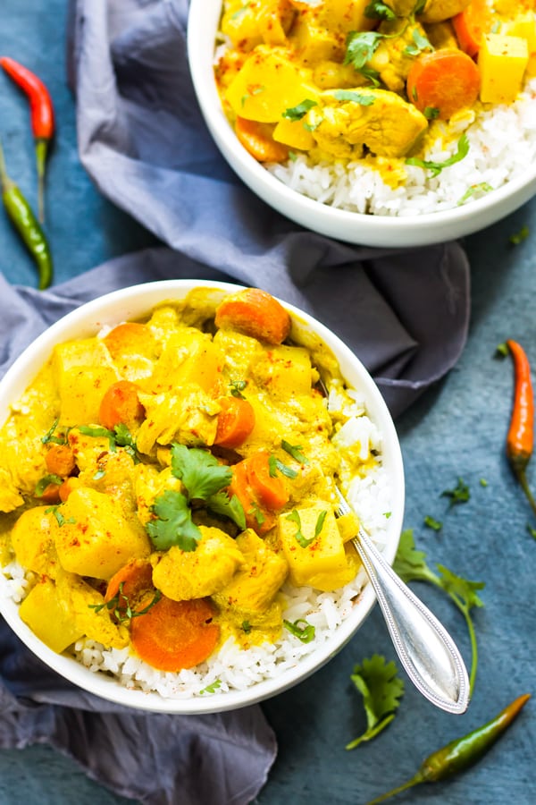 Thai Yellow Chicken Curry Recipe with Carrots & Potatoes