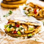 A gluten-free arepas recipe with chicken, avocado, and vegetables for dinner.