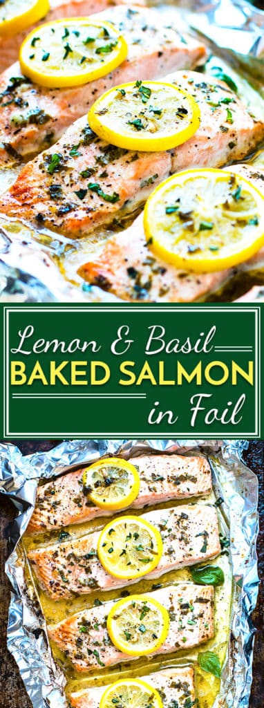 Basil & Lemon Baked Salmon in Foil | Easy + Healthy Salmon Recipe