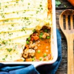 Shepherd's Pie using ground turkey recipes ready for a healthy dinner.