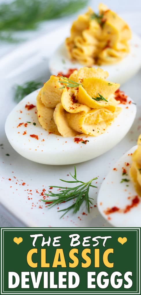 Classic Deviled Eggs Recipe with Mayo and Dill | Best, Southern, Paleo, Keto, Healthy
