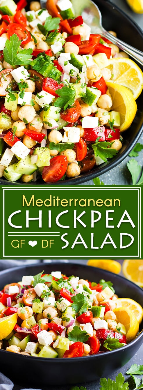 Mediterranean Chickpea Salad with Feta Cheese - Evolving Table