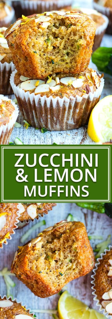 Healthy + Easy Paleo Zucchini Muffins Recipe | Not only are these zucchini muffins bursting with fresh lemon flavor, but they are also gluten free, grain-free, Paleo, refined sugar-free, and can easily be made vegan by using flax eggs instead of regular eggs.