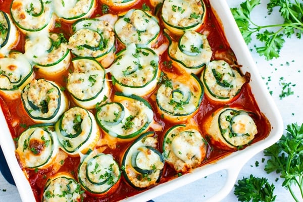 Zucchini Lasagna Roll Ups Keto Low Carb