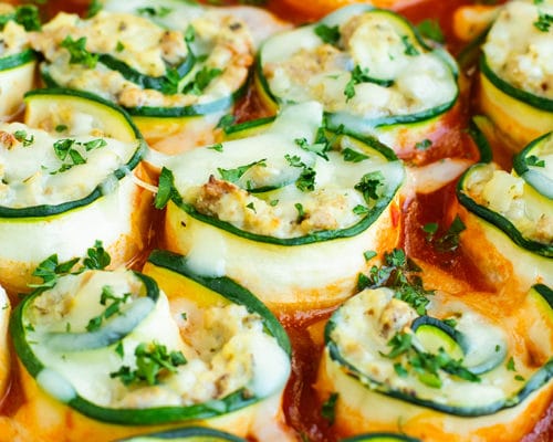 Keto Zucchini Ravioli Roll Ups - a healthy, low calorie, gluten