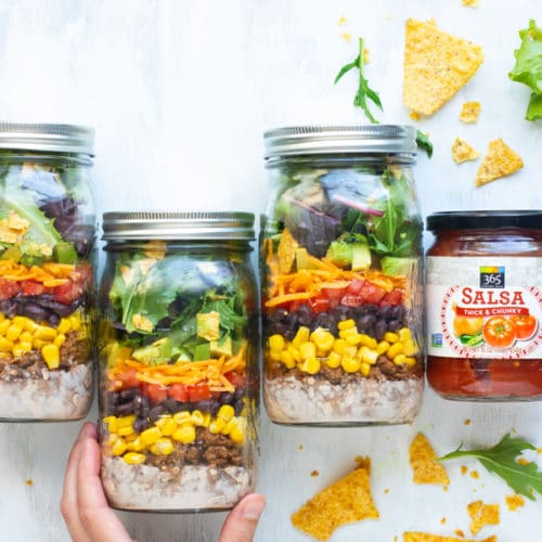 Healthy Taco Salad Recipe in a Mason Jar