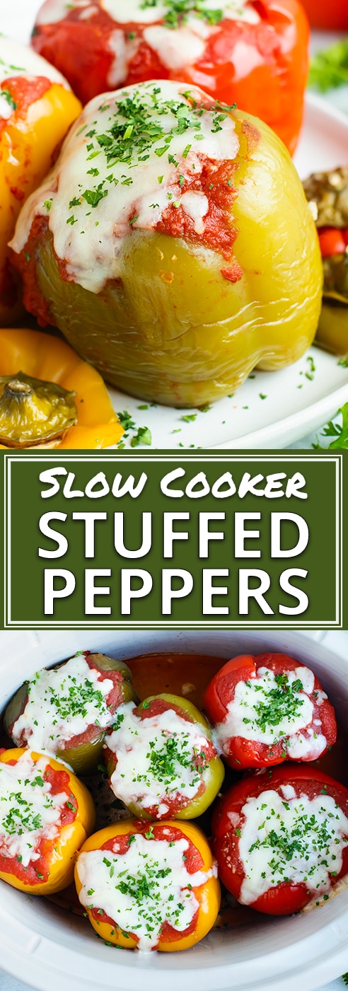 Crock Pot Stuffed Peppers Recipe with Ground Turkey and Rice