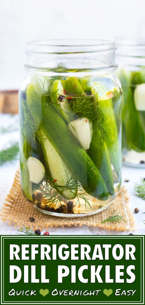 Refrigerator Dill Pickles Recipe | Easy Overnight Pickled Cucumbers