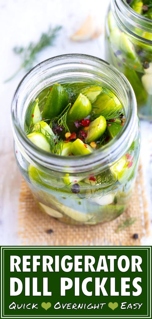 Refrigerator Dill Pickles Recipe | Easy Overnight Pickled Cucumbers