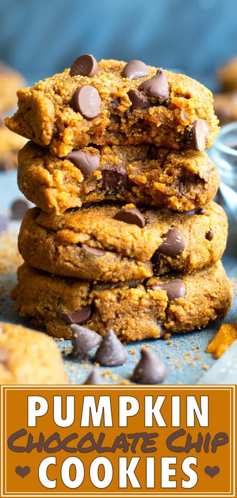 Pumpkin Chocolate Chip Cookies Recipe | Gluten Free Pumpkin Cookies | Vegan and Paleo Chocolate Chip Cookies