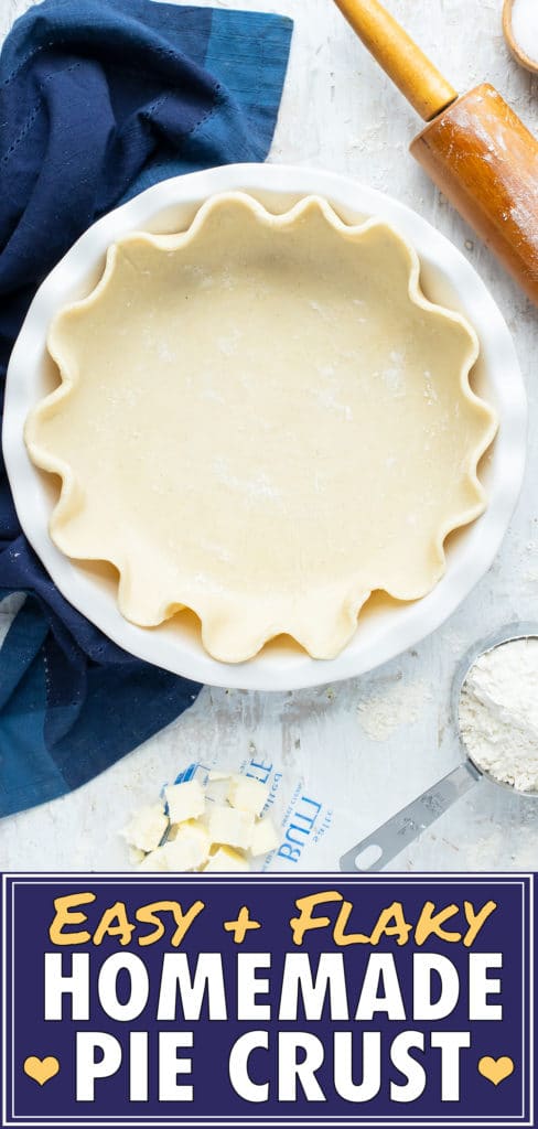 A white 9-inch pie plate full of crust dough.