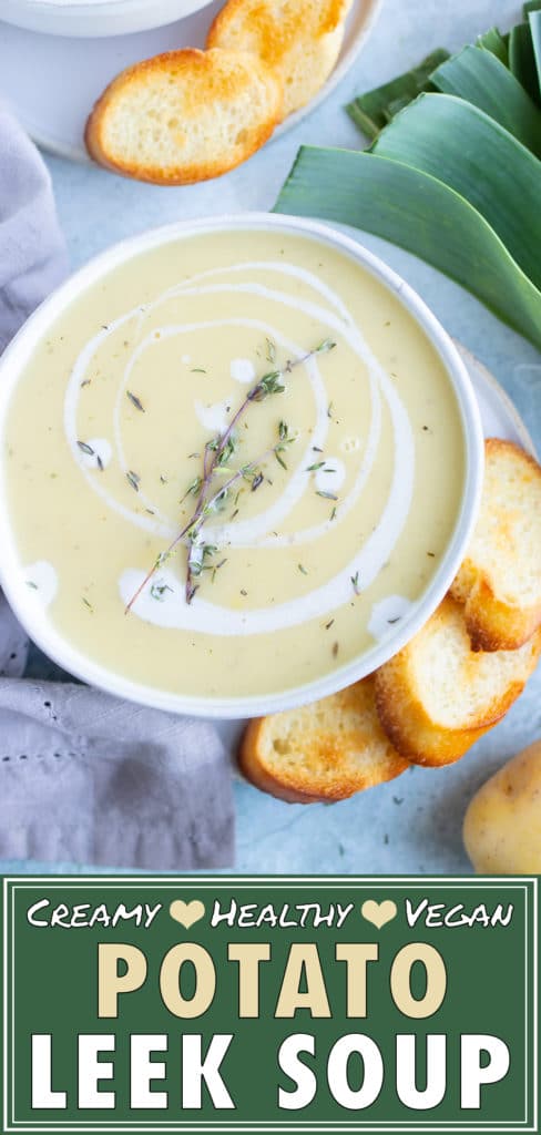 Vegan Potato Leek Soup | Creamy, Healthy, Easy Soup Recipe