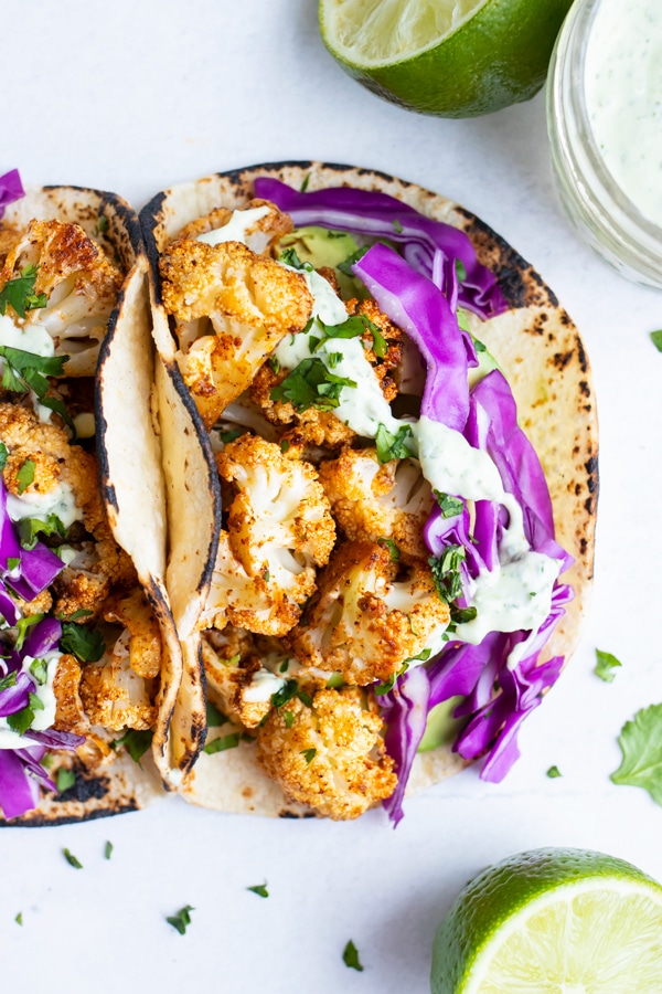 Gluten-free, vegetarian, and plant-based tacos made from vegetables.