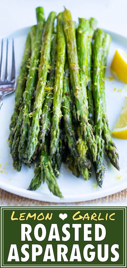 Lemon Garlic Roasted Asparagus Recipe | Healthy, Low-Carb, Vegan Asparagus Side Dish Recipe