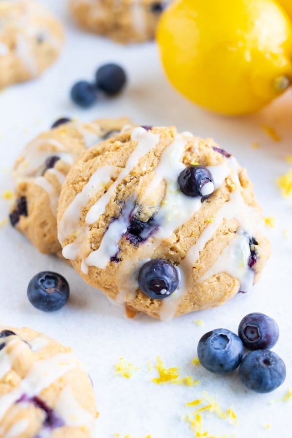 A light lemon drizzle completes these gluten free cookies.