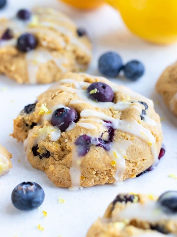 Soft lemon blueberry cookies are the perfect springtime dessert.