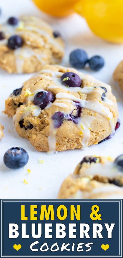 Lemon Blueberry Cookies | Gluten-Free, Quick, Easy | Lemon Dessert Recipe