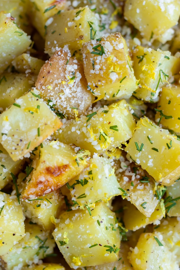 Lemon Dill Roasted Potatoes with Parmesan | Quick & Easy Side Dish