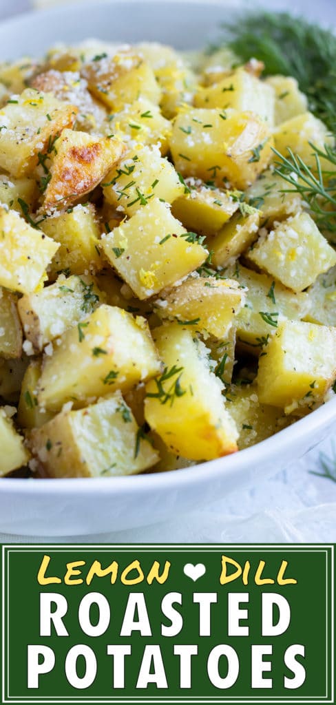 Lemon Dill Roasted Potatoes with Parmesan | Quick & Easy Side Dish