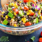 Healthy Mexican Quinoa Salad with Avocado with Avocado - Evolving Table