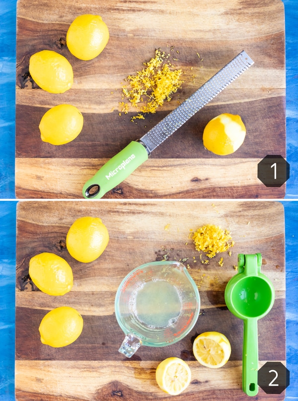 Showing how to zest a lemon first and then get lemon juice for lemonade.