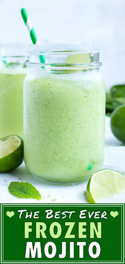 An easy mojito recipe that is a frozen summer cocktail.