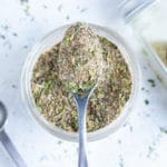 Store this homemade spice blend in an airtight container like a mason jar.
