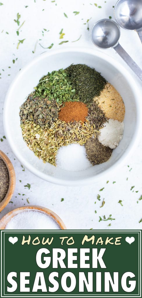 Spices and herbs are easily and quickly combined in this gluten-free Greek seasoning.