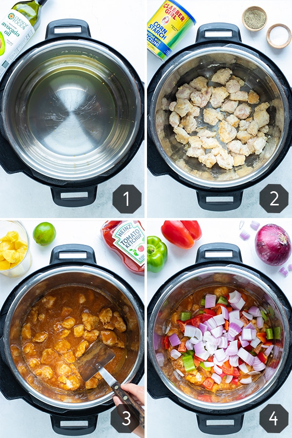 Step by step instructions for making healthy Instant Pot Hawaiian Chicken. 