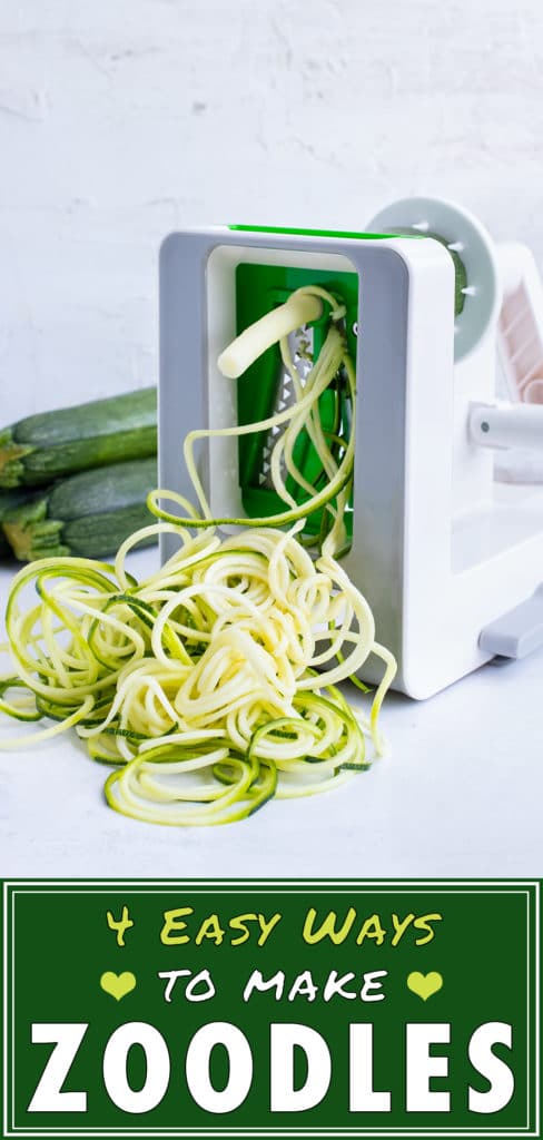 How to use a spiralizer to grate zucchini into zucchini noodles as a pasta alternative.