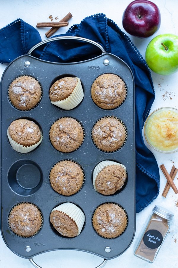 Make gluten-free applesauce muffins for a healthy breakfast, snack, or dessert.
